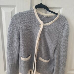 Abercrombie & Fitch Gray and Cream Cardigan